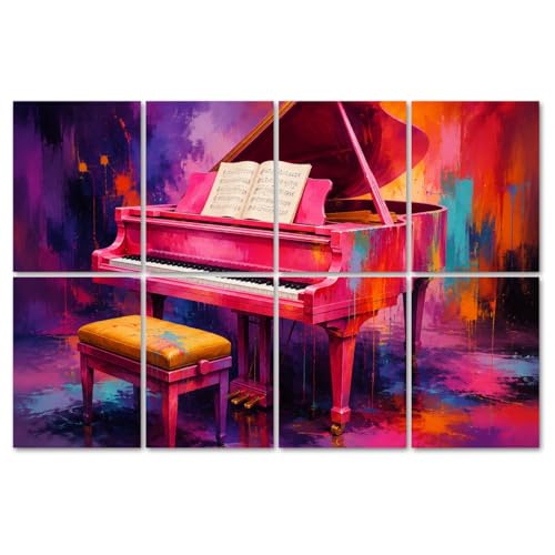 8 Pack Art Acoustic Panels Sound Absorbing Vibrant Pink Gran