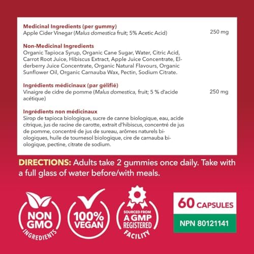 Organic Apple Cider Vinegar Gummies with The Mother: Delicious Apple Flavor for Appetite Control, Metabolism Boost, Detox, and Energy Support - 60ct Vegan Gummies, USDA Certified & Non-GMO, No Artificial Ingredients 3 51eRmfeHkaL. AC