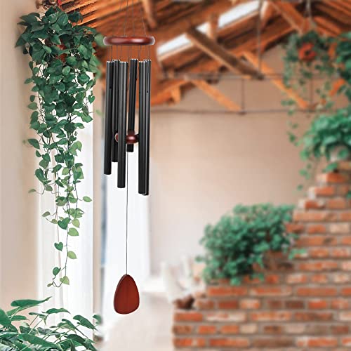 Wind Chimes For Outside Deep Tone, 37“ Outdoor Wind Chimes For Garden,Patio Decoration,Wind Chimes Classic Black,Deep Tone Wind Chimes For Gifts,Wind Chimes For Loss Of Loved One Black #TOP1