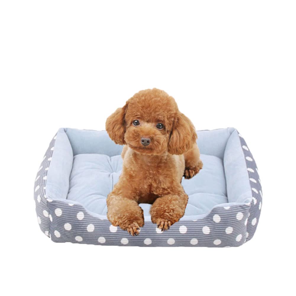 DAIHAN Dog Bed Cat Bed Pet Beds with Thickened Pp Cotton, Soft Cosy Plush Rectangle Mattress Mat for Dog, Cats, Kittens and Puppies,Blue,80x40x15cm