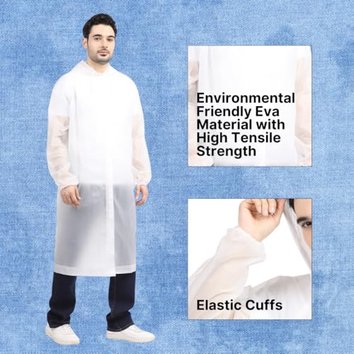 Image of Citizen Eco-Friendly EVA Poncho Raincoat for Men & Women, Lightweight Waterproof Coat with Hood, Adjustable Drawstring, Button Closure & Easy Carry Pouch, Reusable & Durable Outdoor Rainwear