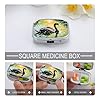 HTSAHKV Swans in The Lake Pill Box, 2 Compartment Portable Pill Organizer with Mirror, Small Daily Medicine Case for Travel, Pocket Or Purse #3