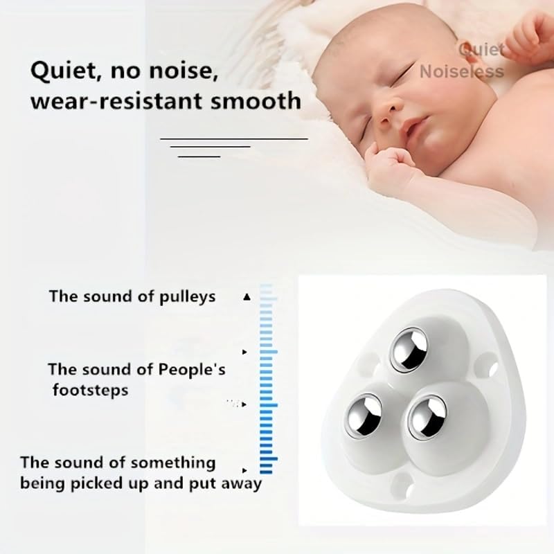 4PCS Universal Stainless Steel Furniture Foot Rollers for Smooth, Silent Mobility