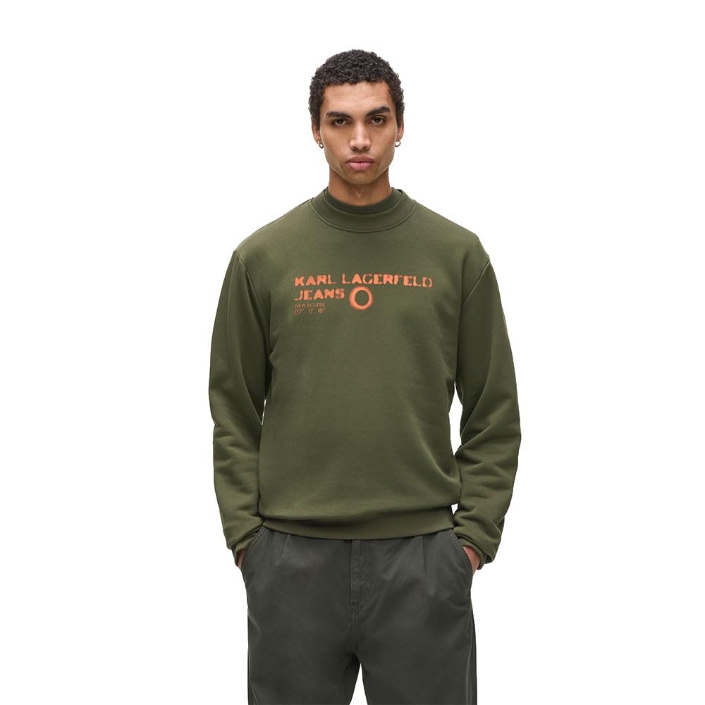 KARL LAGERFELD JEANS, Men's, Eclipse Logo Sweat, Regular Fit, Green, L