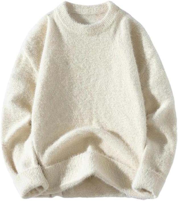 Casual Autumn Winter Sweaters Men's O-Neck Solid Color Long Sleeve Pullovers Knitted Top