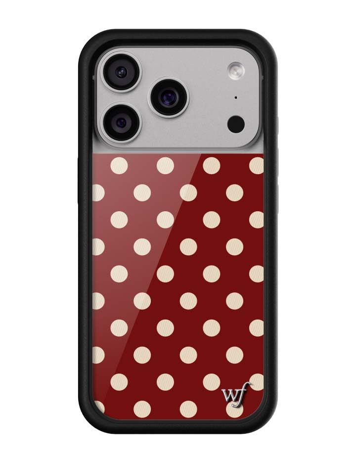 Image of Wildflower Cases - iPhone 17 Pro Compatible - Polka Dot | Burgundy & Cream