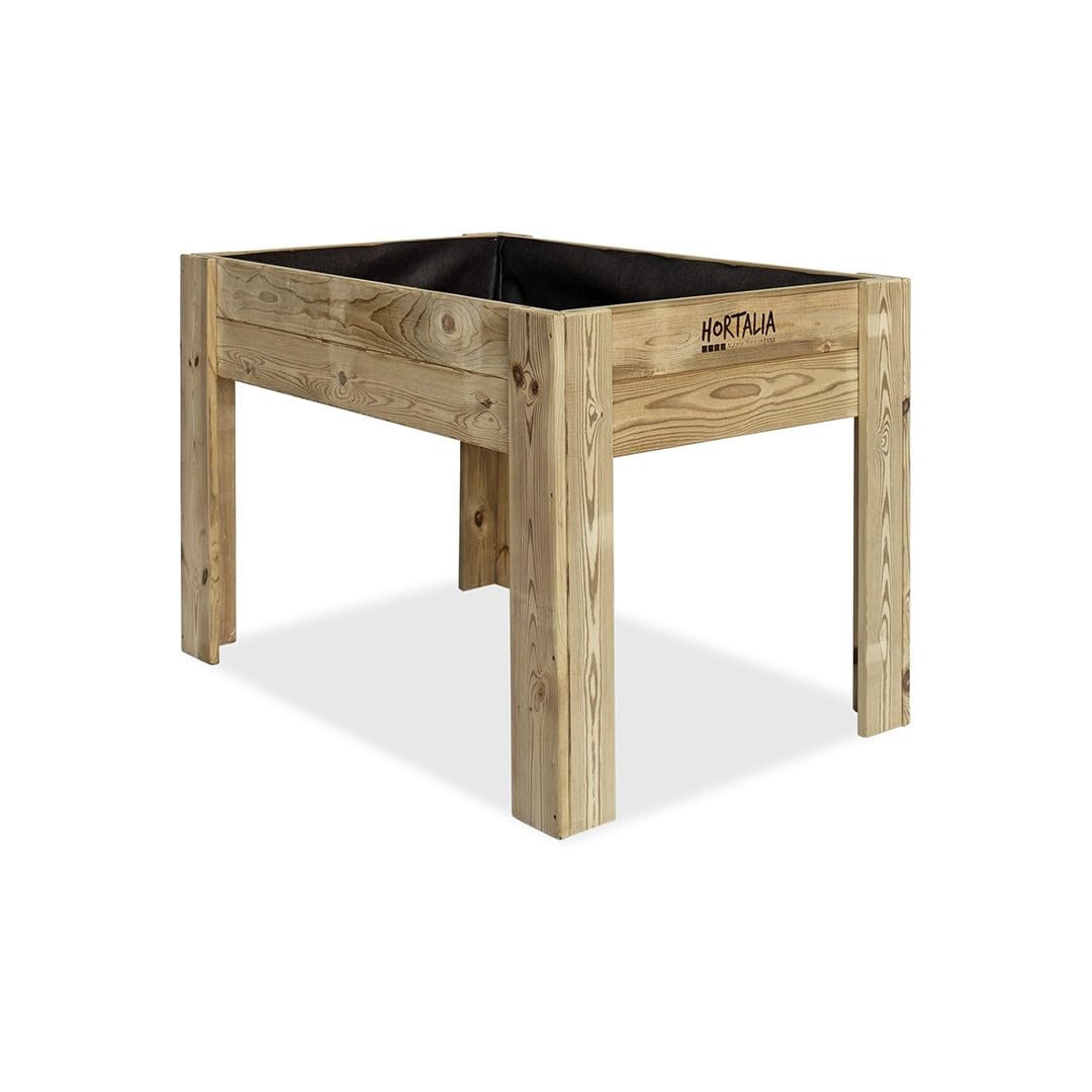 Hortalia Huerto Urbano - Jardinera de Madera Mesa de Cultivo - Protección Autoclave Nivel IV - Gardenbrico (L80)