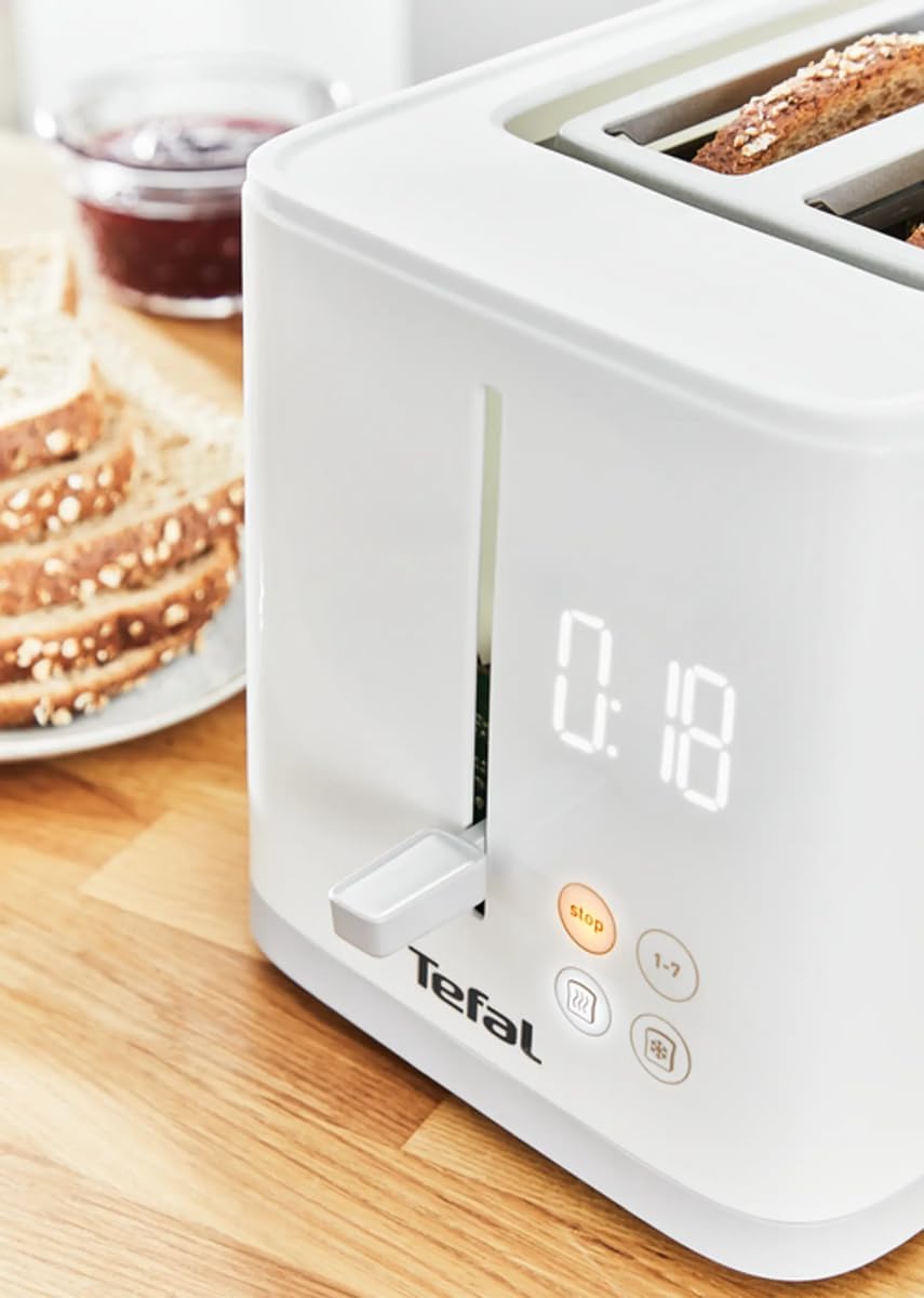 Close-up of Tefal Sense 2 Toaster control panel with digital timer