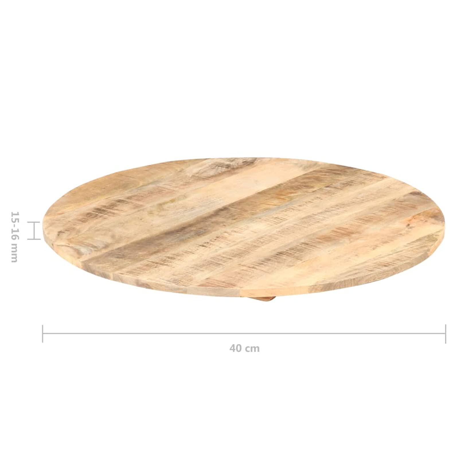 JUDYY Piano Tavolo in Legno Massello di Mango Rotondo 15-16 mm 40 cm,Piano Tavolo Moderno,Piano per Tavolo,Ideale per Scrivania/Pranzo/Caffè/Cucina-285999