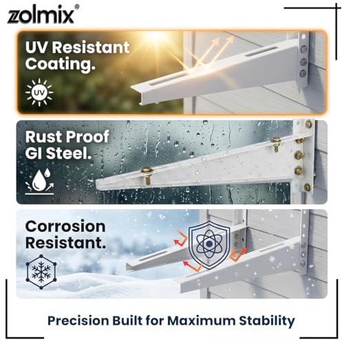 Image of ZOLMIX Ac Stand | Heavy Duty, Rust Proof, Supports Up to 220kg | Pack of 2
