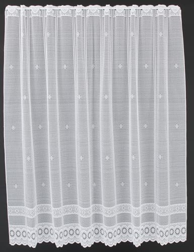 Rideaux Brise-bise Finale Jacquard gebogt 150 cm de Haut | Vous Pouvez Choisir la Largeur des Rideaux par paliers de 12,5 cm | Colour: Blanc | Rideaux Cuisine