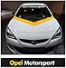 snstyling.com Pegatina para Encajar Opel Motorsport Parabrisas Raya de Sol Pegatina (Blanco - Amarillo – Blanco - Rayas de Color Negro)