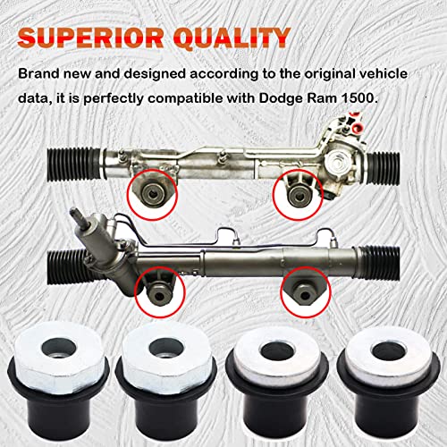 4Pcs Steering Rack And Pinion Mount Bushing Compatible With Dodge Ram 1500 2000-2012 Replace #: 52106728Ac 52113031Ad #TOP3
