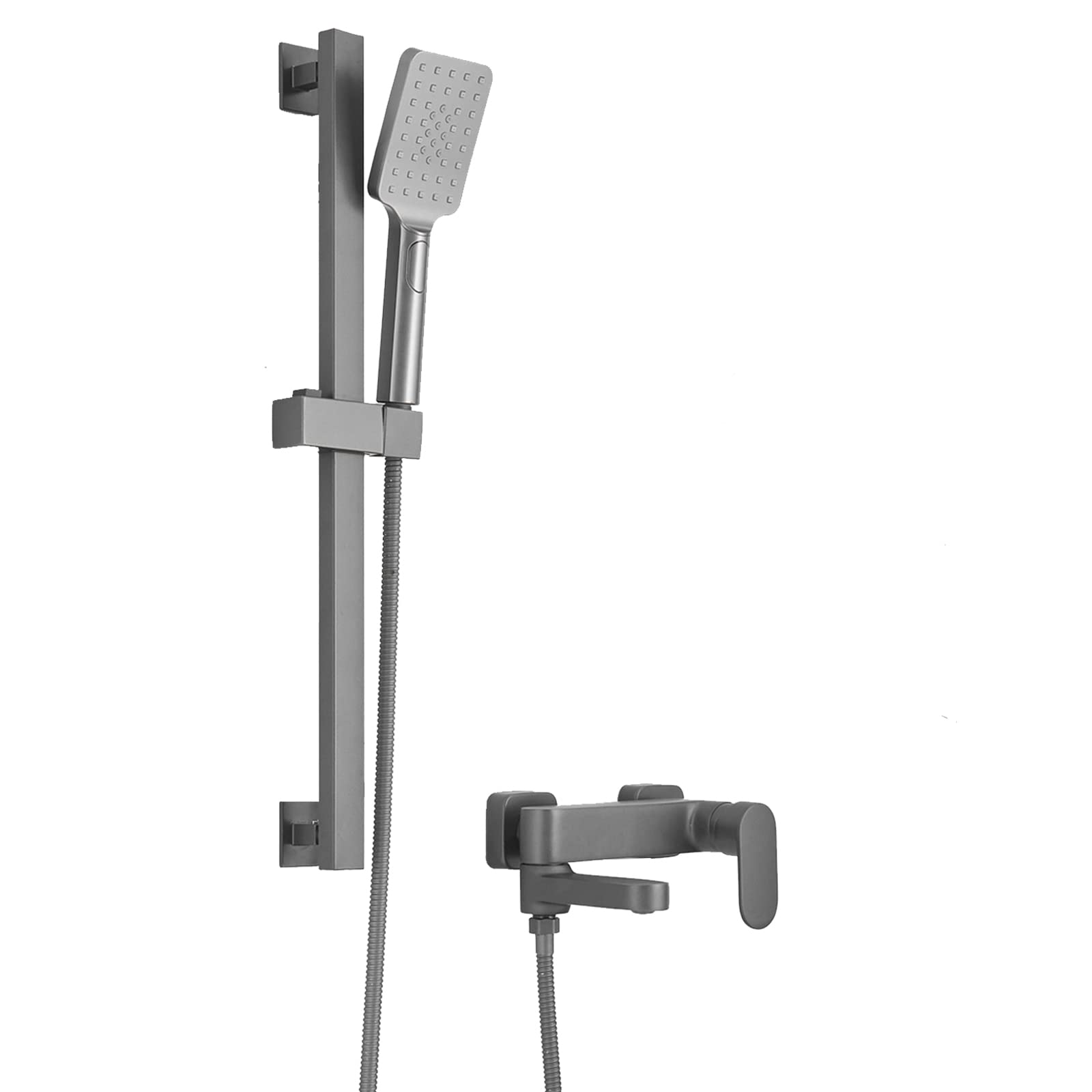 Robinet de baignoire mural avec pommeau de douche à main 3 modes et mitigeur