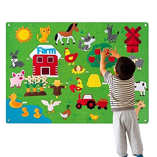 Juego de tableros de fieltro de animales de granja, tablero de fieltro de pared para niños - Actividad de pared didáctica de narración sensorial,Panel de pared sensorial para niños, juguetes Juego de tableros de fieltro de animales de granja, tablero de fieltro de pared para niños - Actividad de pared didáctica de narración sensorial,Panel de pared sensorial para niños, juguetes