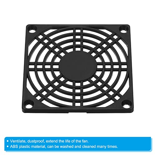 PATIKIL 80mm Fan Filter, 4 Pack ABS Plastic Ventilator Grill Protector Guard for 80X80mm Fan Protective Cover DIY, Black - Image 4