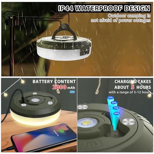IXYHKB Camping String Lights, Outdoor Waterproof Portable Stowable String Light, Rechargeable Camping String Lights Reel - Image 4