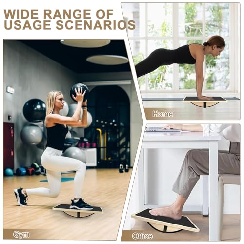 Balance Board Holz, Gleichgewichtstrainer, Wackelbrett Hund, Balance Board Erwachsene, Wackelbrett für Physiotherapie, Balanceboard, für Hunde Training, Wackelpad, für Schreibtisch und Stehpult (A)