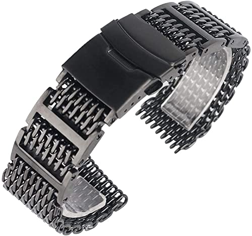 Bracelet de montre en acier noir premium en maille milanaise mesh de haute qualité