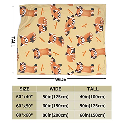 Pavqwej Flannel Fleece Throw Blanket,Cute Red Panda And Bamboo Home Decor Perfect For Bed And Sofa Blankets With Pillowcase Cover（18"X 18"） For All Season Microfiber Durable Couch Blankets（60"X 50"） #TOP3