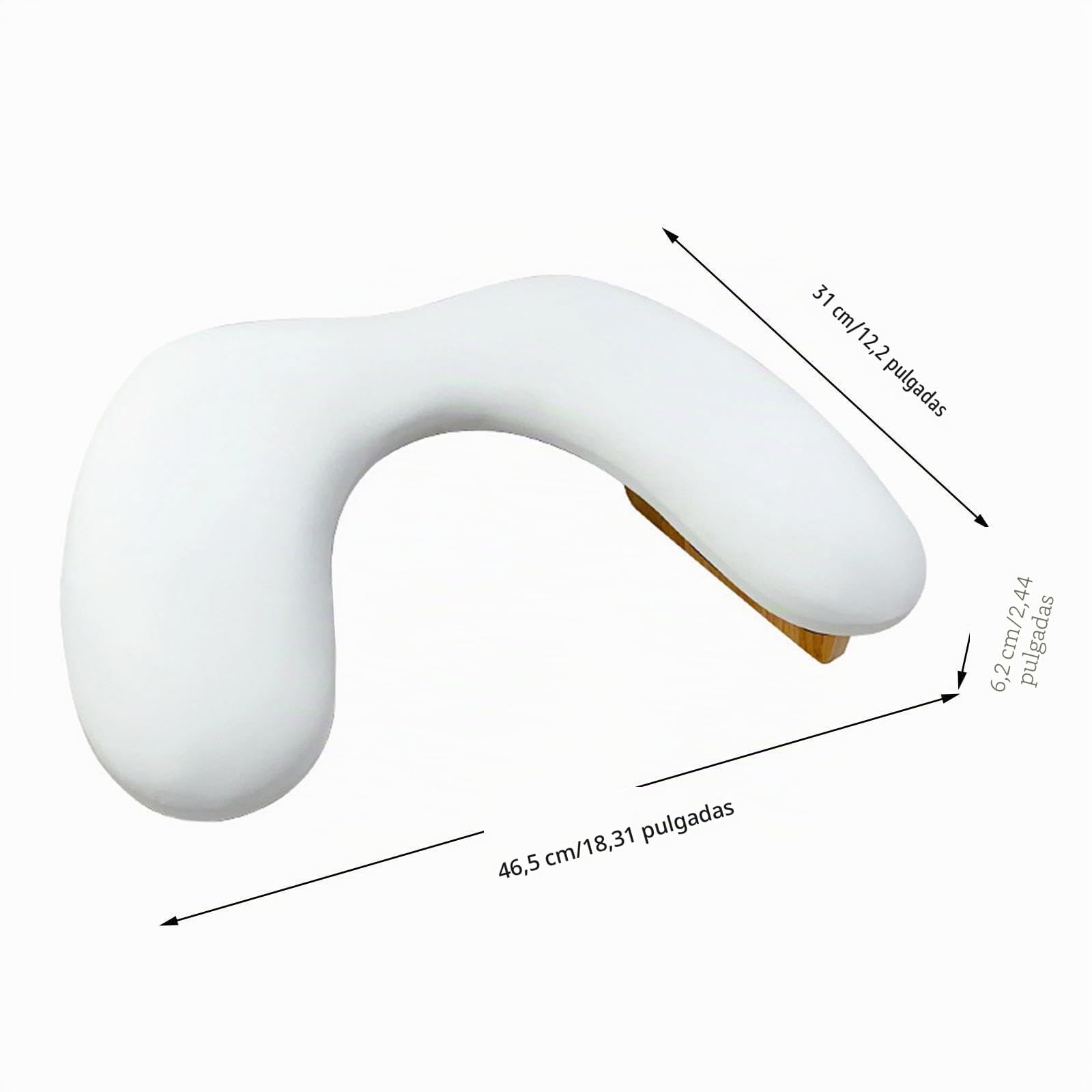 Soporte para manos de manicura, base de madera, reposabrazos para uñas en salón, Blanco