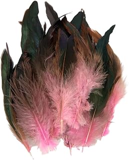 susiodeu 50 unids/Set Surtido de Plumas Premium Plumas Coloridas de Fibra de Pluma de Gallo Natural seguras, inodoros y Resistentes a la decoloración, Rosa
