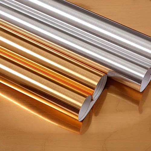 Image of Vinyl Wall Window Door Furniture Fridge Sticker, 24 x 192.3 Inches, Gold