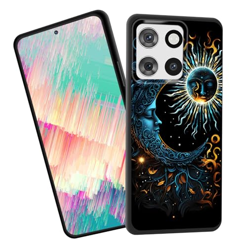 Coque pour Moto G 5G 2026 en silicone souple avec motif esthétique soleil et lune durable