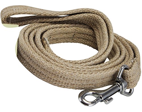 Dog Leash 4.5ft Long Cotton Web for Training, Beige 4 Sizes (Small: 5/8