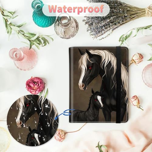 Image of Wedding Albums 4x6 120 Pockets Photos with Strong Elastic Band, Small Mini Albums Sheet Protector Folder for Photos, Album for Family Anniversary Women Men Baby Vacation Gift, Black Horses