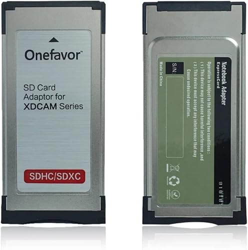 Onefavor Adaptador de tarjeta SXS para Sony SXS-1 EX1R EX280 SD SDHC SDXC en tarjeta de memoria SXS Adaptador ExpressCard para cámaras Sony XDCAM