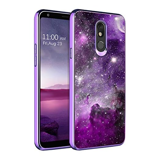BENTOBEN Compatible LG Stylo 5 Case, Slim Fit Glow in The Dark Hybrid Hard PC Soft TPU Bumper Drop Protective Girls Women Men Phone Cover for LG Stylo 5 / Stylo 5 Plus/Stylo 5X, Purple Galaxy