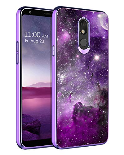 BENTOBEN Compatible LG Stylo 5 Case, Slim Fit Glow in The Dark Hybrid Hard PC Soft TPU Bumper Drop Protective Girls Women Men Phone Cover for LG Stylo 5 / Stylo 5 Plus/Stylo 5X, Purple Galaxy
