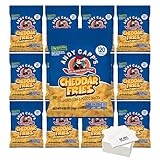 Andy Capp's Cheddar Fries, 0.85oz Pouches, (Pack of 12) with Bay Area Marketplace Napkins