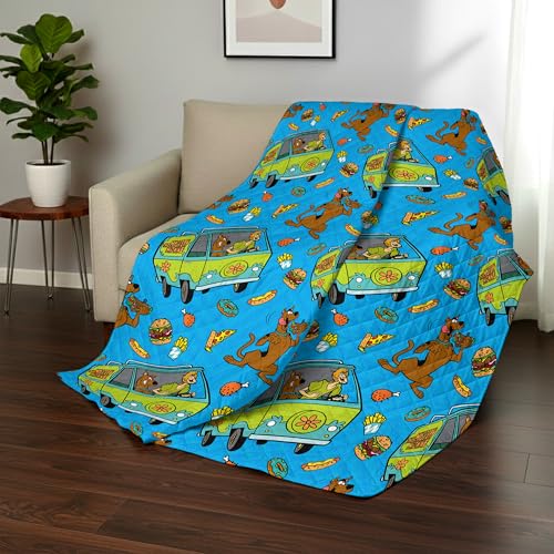 Image of Northwest Warner Bros Scooby-Doo Super Snacky Quilted Throw Blanket, Mystery Machine Themed Design, Comfy Throw, Adults Boys Girls, Soft Lightweight Bedding for Bed, or Couch, 60 x 80 inches