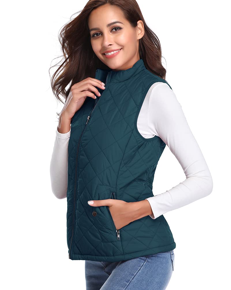 fuinloth Gilet Donna Smanicato Invernale Panciotto Dritto Collarei Giacche Ultraleggeri Senza Maniche Giacca con Tasca con Cerniera