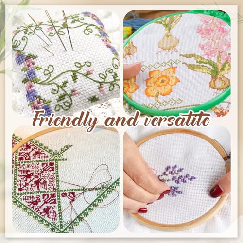 Image of HunnmingRe 12 Pcs Aida Cloth 12 Color 14 Count Cross Stitch Fabric DIY Cross Stitch for Embroidery DIY Handmade Art Craft(12 x 18 Inch)