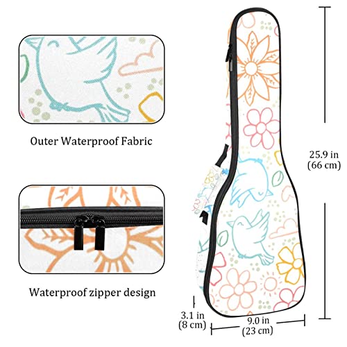 Housse pour ukulélé avec fleurs et oiseaux colorés pour concert soprano ténor 58,4 cm 10 mm d’épaisseur - Les Beatles, Paul McCartney, John Lennon, RIngo Starr, George Harrison Housse pour ukulélé avec fleurs et oiseaux colorés pour concert soprano ténor 58,4 cm 10 mm d'épaisseur – Image 5