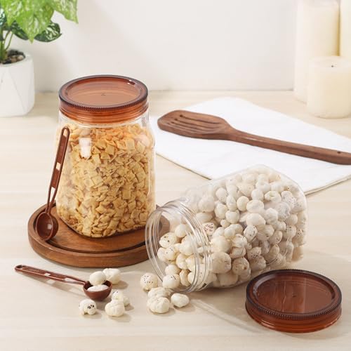 Image of Cello Retro Kitchen Storage Jars Set of 2, (2 x 1500 ml) | Premium Food Grade Quality, BPA Free, Air Tight Clip Lock, Stackable Container | Multipurpose Plastic Storage Container For Home Kitchen Gift