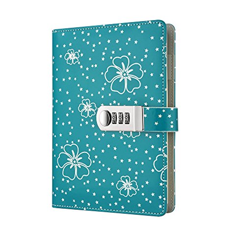 A5 Carnet Secret Cahier/Journal Bloc-notes/Aidemémoire Cadenas Carnet Pour Bureau 112 pages 150 x 210 mm, TPN107 Green Cover