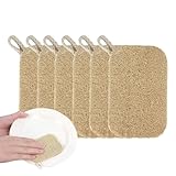 6 Stück Luffa Schwämme, Spülschwämme, Biologisch Abbaubare Luffa, Natur Luffa Material, Natürlicher Peeling Schwamm, Weiche und schaumige Luffaschwämme, für Küche, Bad, Camping
