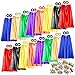 Superhero Capes, 16 Sets (32PCS) Bulk Pack Dress Up Costume for Kids Party, DIY Super Hero Capes and Masks with Stickers