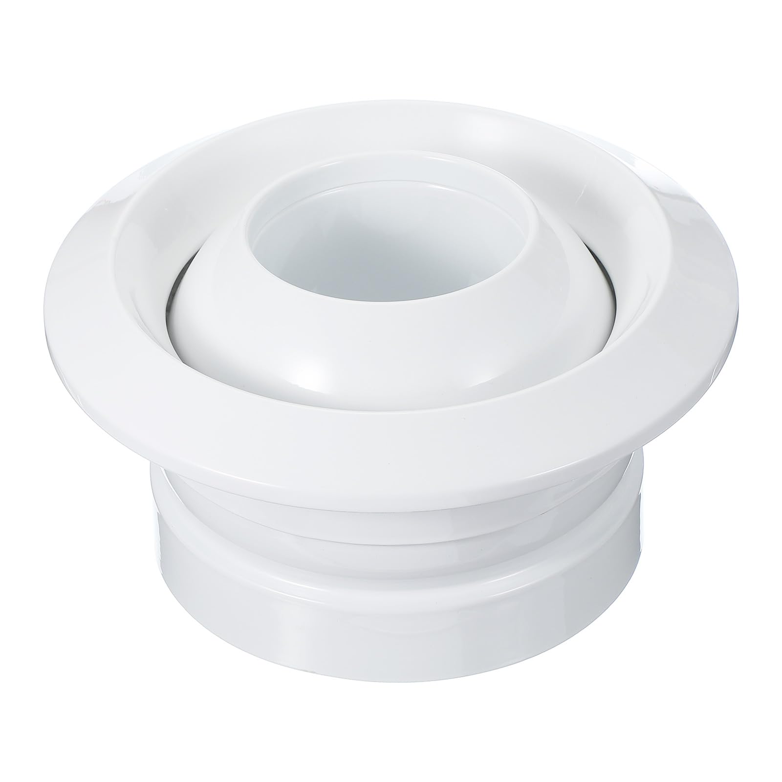 PATIKIL 8 Inch Round Air Vent, Adjustable Ball Jet Nozzle Diffuser Ceiling Diffuser Vent Cover Aluminum Alloy Soffit Vent for Bathroom Kitchen Living Room Ventilation, White