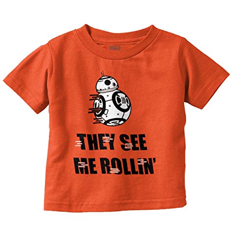 Brisco Brands They See Me Rollin Space Robot Galaxy Toddler Boy Girl T Shirt