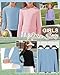 LessonZoo 4 Pack Girls Long Sleeve Athletic Shirts Kids Yoga Tops Basic Crew Neck Activewear Sports Teen Youth Tees(Sky Blue, Pink, Taro Purple, Black,11-12 Years)