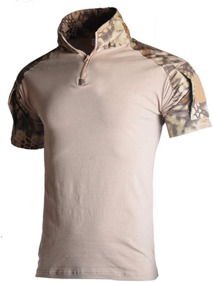 Lilychan Men’s Tactical Short Sleeve Shirts Military Shirt Outdoor Shirt Tactical Combat Shirt with Zipper
