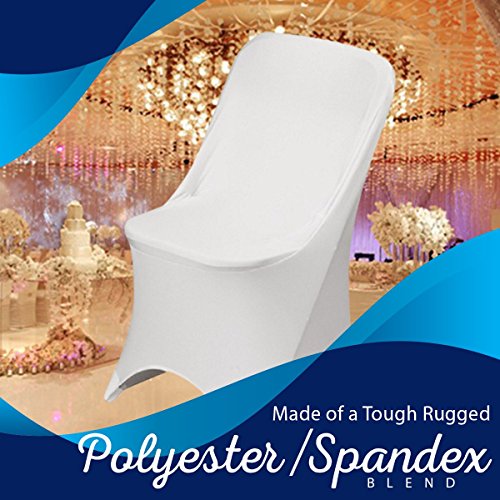 Springrose 50 Ecoluxe White Scuba Spandex Stretch Folding Wedding Chair Covers. These Are Made For Standard Metal And Plastic Folding Chairs. #TOP2
