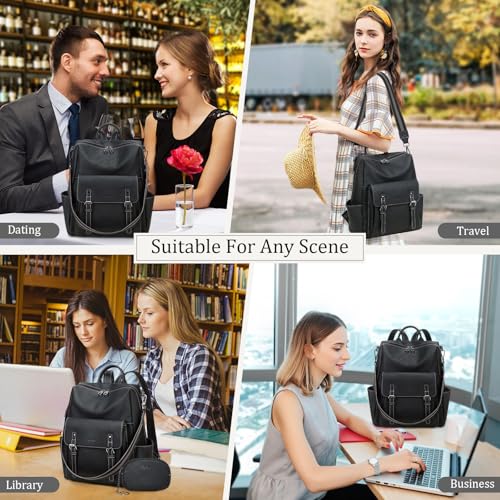 Image of AGLOD Backpack Purse for Women PU Leather Back Packs Designer Ladies Shoulder Bag Fashion Faux Work Travel Handbags