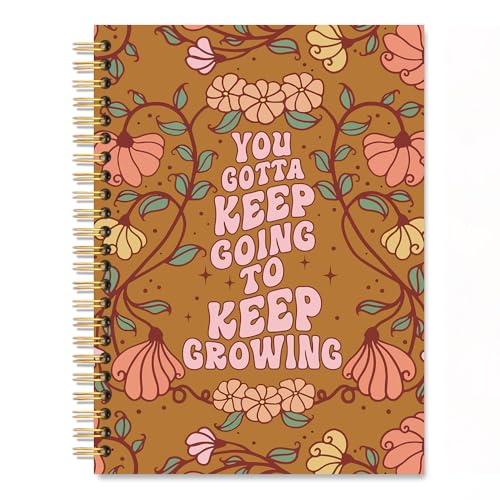 Carnet à spirale inspirant : cadeau d'anniversaire floral et bohème pour une amie ou sœur