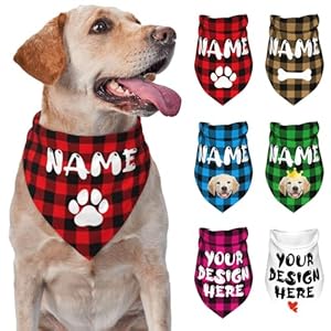 Dog Bandana Add Your Text Photo Name Personalized Neckwear Bandanas Soft Customized Pet Scarf with Your Design Funny Gifts for Cat Dog Pet Style 01